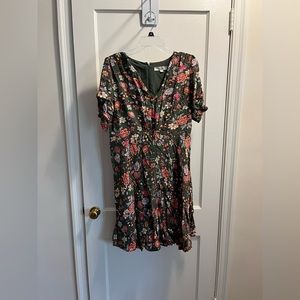 Green floral dress